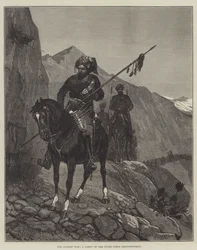 Der afghanische Krieg, eine Gruppe des Guide Corps bei der Erkundung